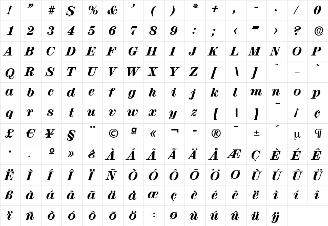 NormanBecker-Heavy Italic font glyphpreview