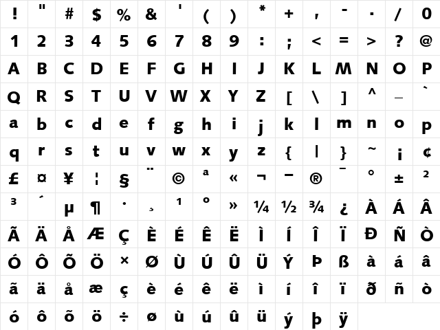Syntax-Black Black font glyphpreview