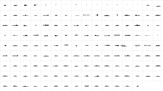 Ships Regular font glyphpreview