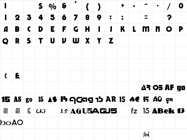 Streets 1 Regular font glyphpreview