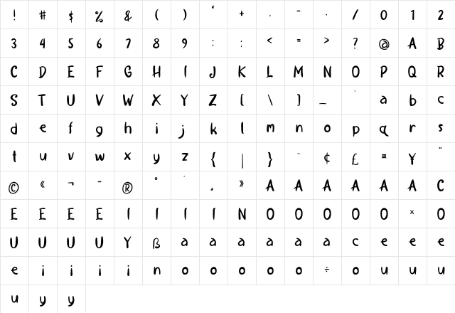 Recipety Regular font glyphpreview
