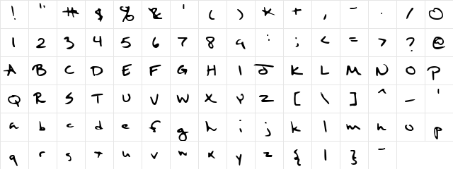 Sixth Kristen Squirt Regular font glyphpreview