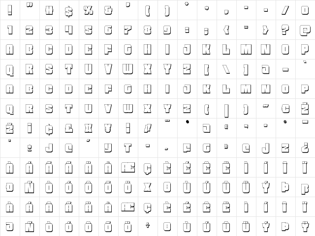 Funk Machine 3D Regular font glyphpreview