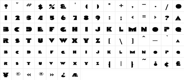 Sharkstooth Wd Regular font glyphpreview