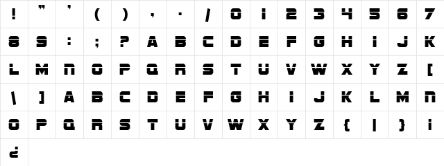 SF Sports Night Upright Regular font glyphpreview