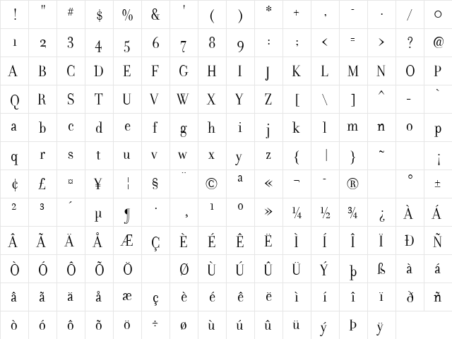 Filosofia Grand font glyphpreview