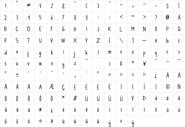 CollBesT Regular font glyphpreview