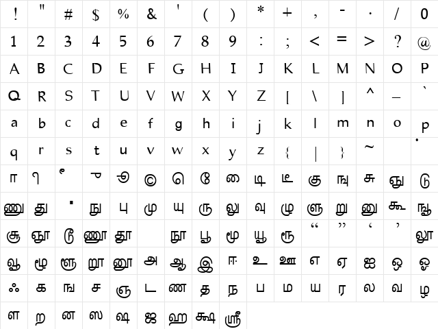 TAB_Reginet Regular font glyphpreview