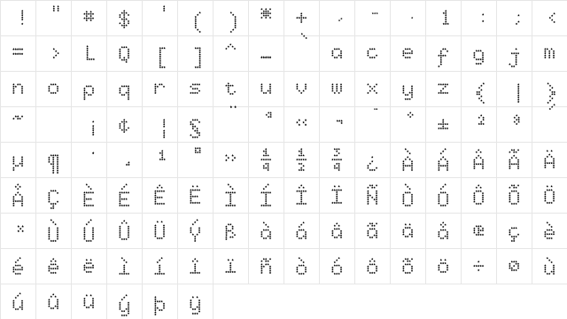 StarryTypeLA Regular font glyphpreview