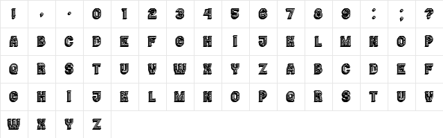 Casino 3D Filled Marquee Regular font glyphpreview