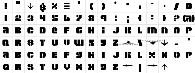 Space Cruiser Regular font glyphpreview