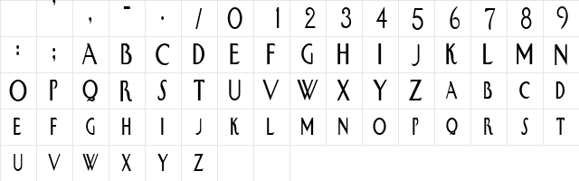 SwanCondensed Regular font glyphpreview