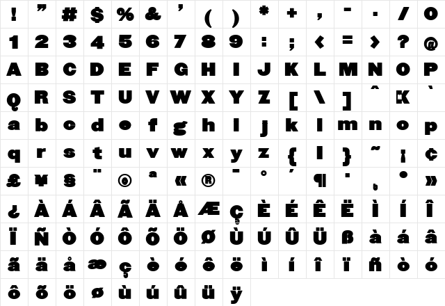 FatSansRound Regular font glyphpreview