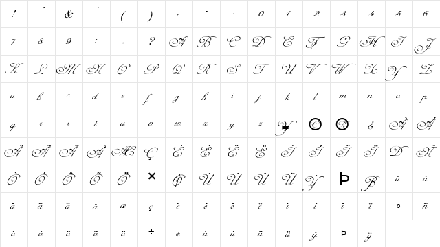 FZ SCRIPT 1 Normal font glyphpreview