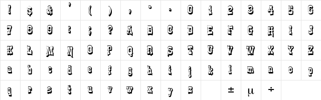 Frontier Regular font glyphpreview