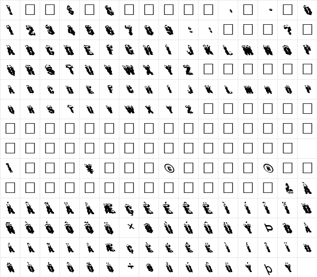 FZ WACKY 29 LEFTY Normal font glyphpreview