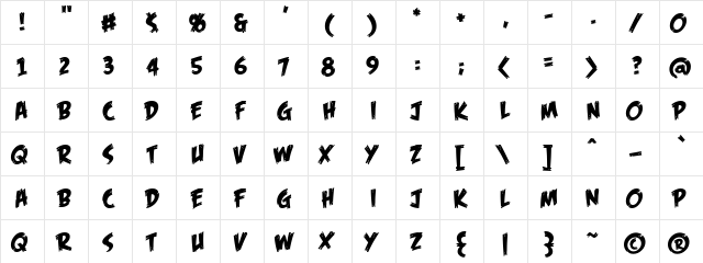 Feast of Flesh BB Regular font glyphpreview