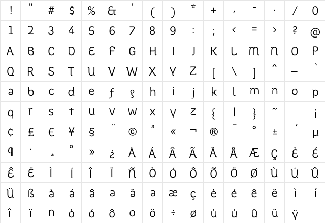 Spotka AlternateRegular Regular font glyphpreview