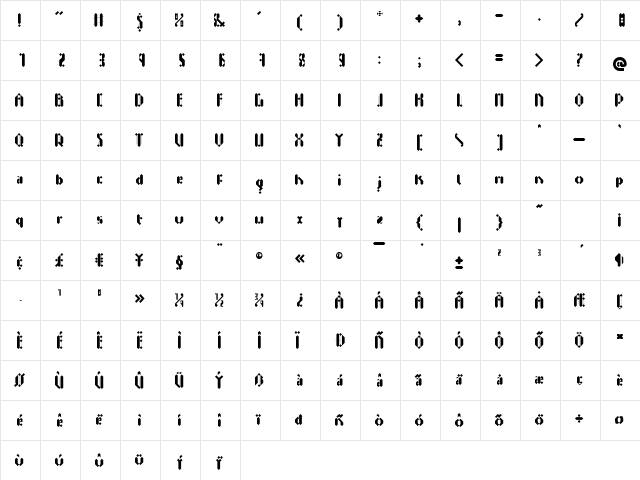 DAplakijtt Regular font glyphpreview