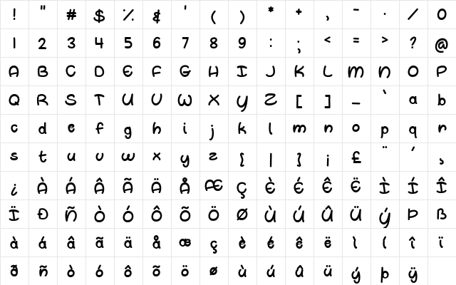 Oh Whale Regular font glyphpreview