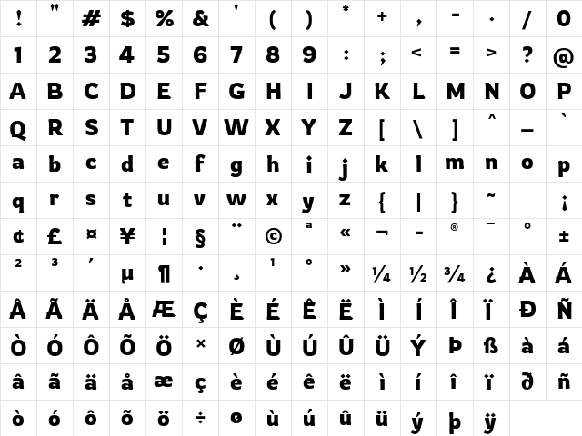 Rowdy Regular font glyphpreview