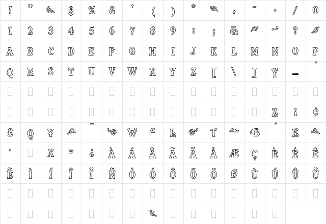 Orlando Plain font glyphpreview