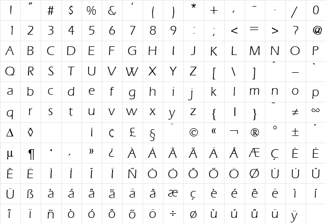 Ergo Regular font glyphpreview