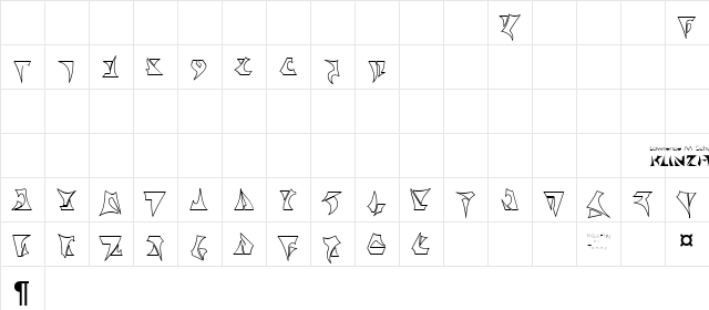 ST Klinzhai Hollow Regular font glyphpreview