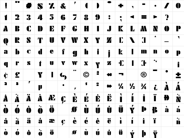 Sharp 6 Black font glyphpreview