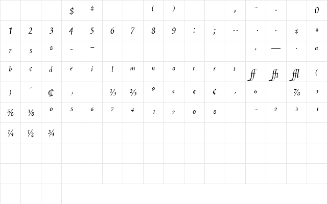 ScriptoriaProSSK Regular font glyphpreview