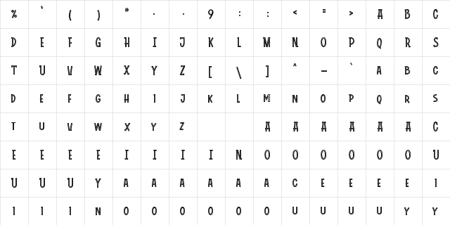 Roadkey Line Regular font glyphpreview