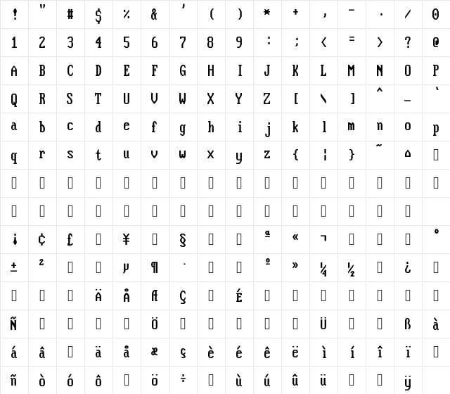 Flexi IBM VGA True (437) Regular font glyphpreview