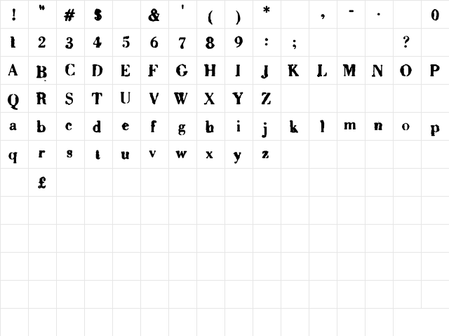 Sixty Regular font glyphpreview