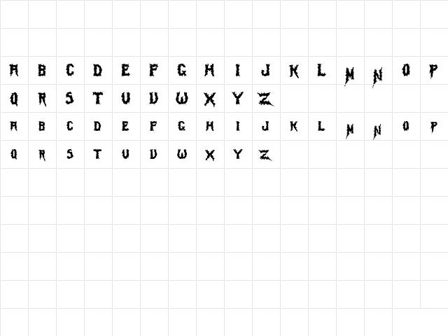 Swamp Thing Regular font glyphpreview