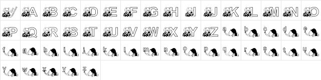 KG ELEBABY Regular font glyphpreview