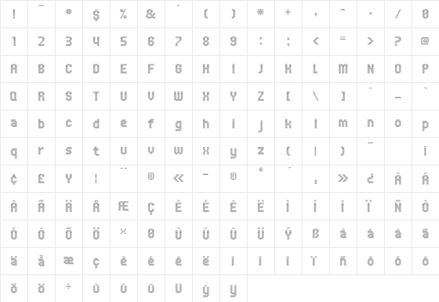 UNDATriangle Regular font glyphpreview