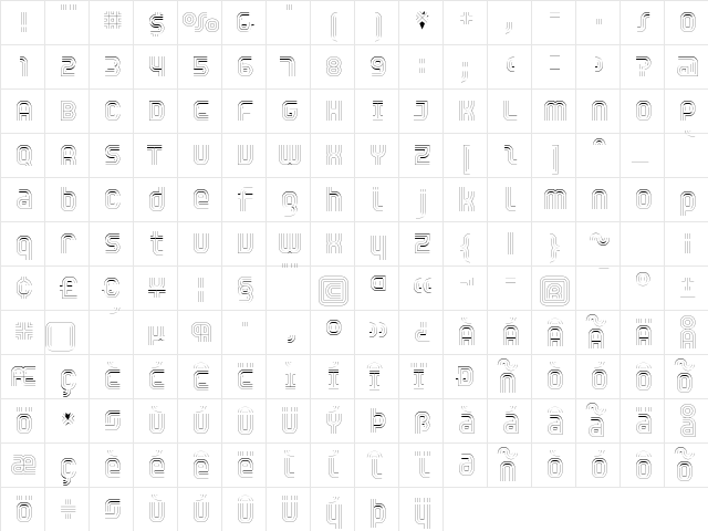 Trisect Thin font glyphpreview