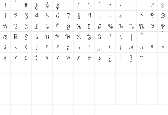 Scrap Silly Regular font glyphpreview