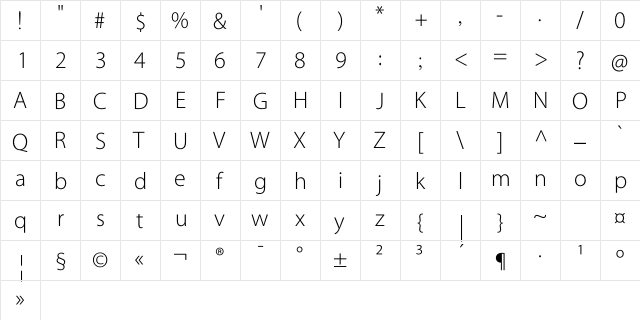BPG Afxazeti 10EC Light font glyphpreview