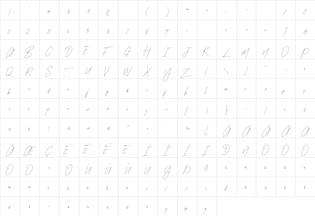 Miyake Regular font glyphpreview