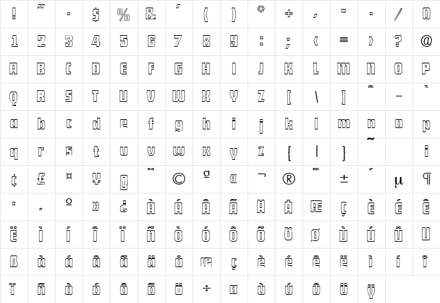 DekoDisplayOpen-Serial DB Regular font glyphpreview
