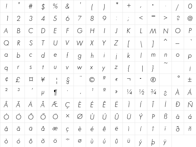 FunctionLH Italic font glyphpreview