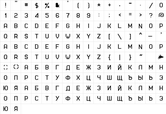 ft Regular font glyphpreview