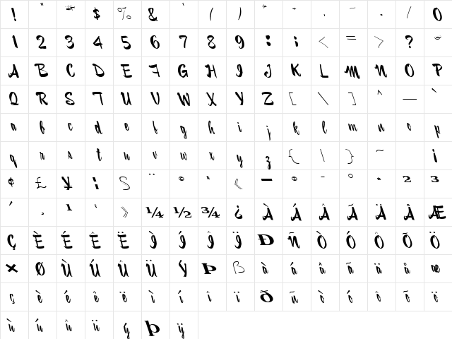 Mill Regular font glyphpreview