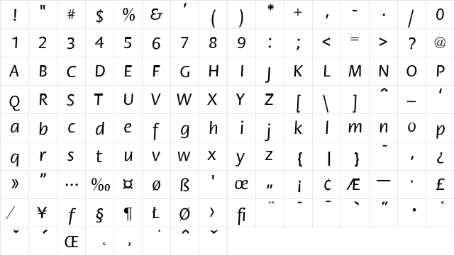 Flora-Normal Regular font glyphpreview