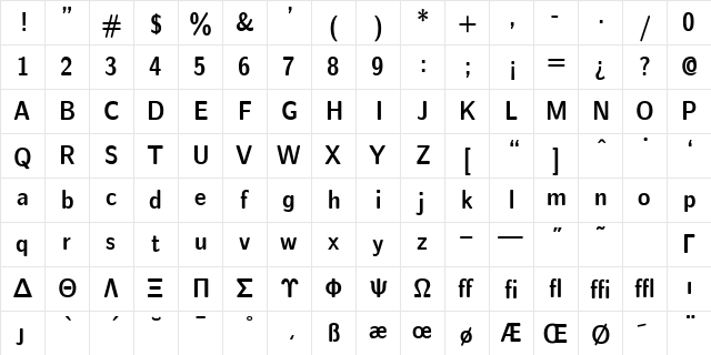cmssdc10 Regular font glyphpreview