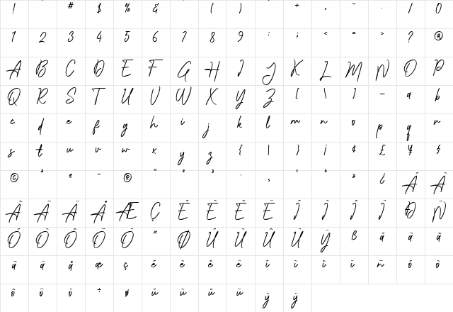 Naturallus Regular font glyphpreview