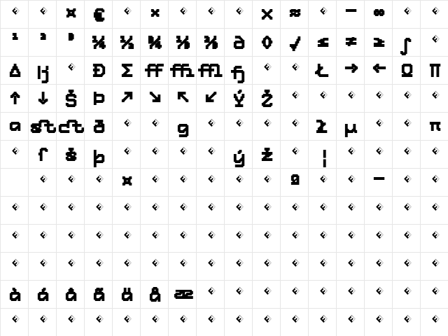 Tronic-BoldExpert Regular font glyphpreview