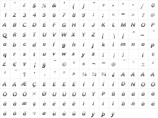 TomBeckerGradient-Medium Italic font glyphpreview