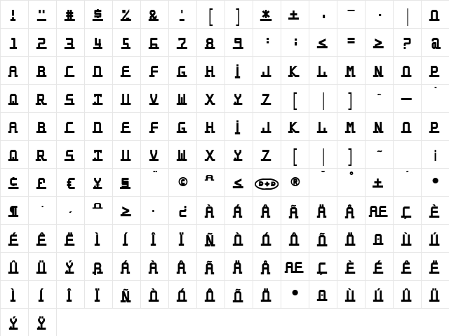 YaYa Regular font glyphpreview